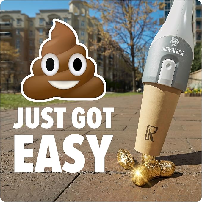 Dirt Devil Dogwalker Pet Waste Vacuum, Portable Handheld Vacuum, No-Contact Poop Scooper for Dogs, Ideal for Dogs up to 50 Pounds, Dog Poop Scooper for Yard Cleanup and Walks
