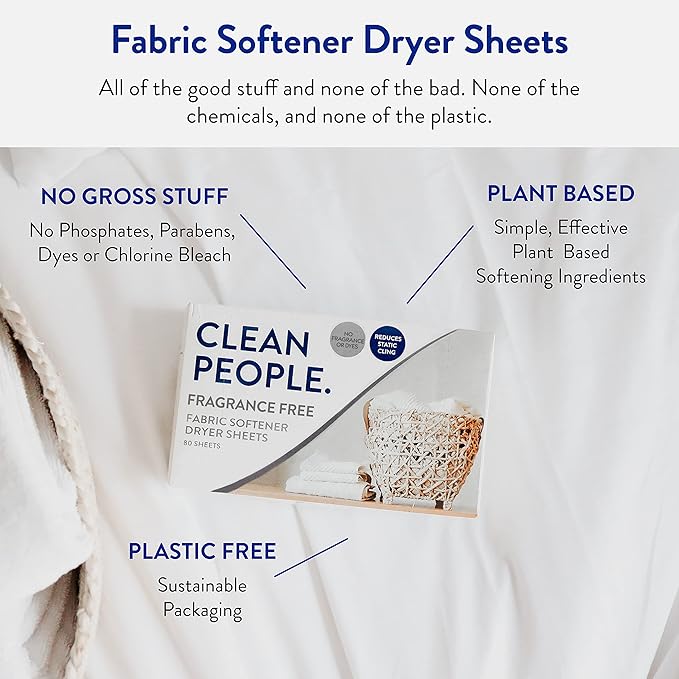 Clean People Ultra Concentrated Laundry Detergent Sheets 96 count & Fabric Softener Dryer Sheets 120 count
