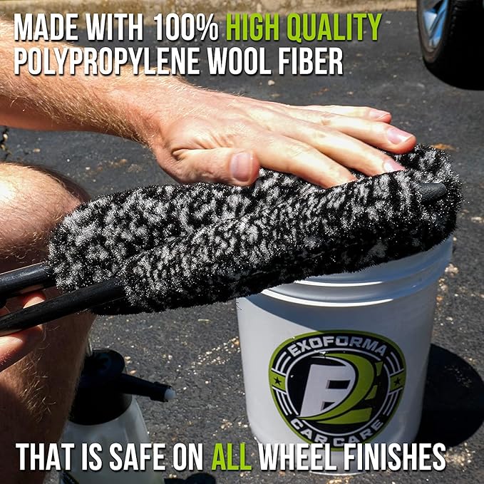 ExoForma Wheel & Tire Cleaner with Bendable Wheel Brush
