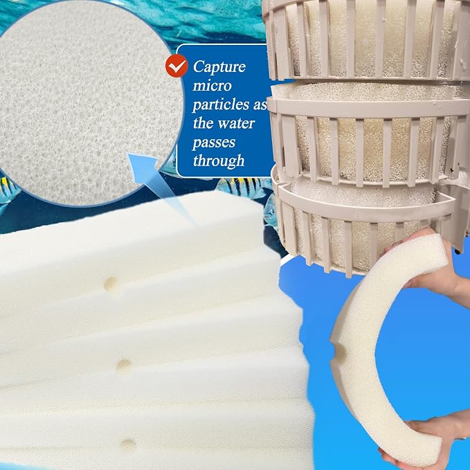 36 PCS Replacement Filter Media Kit for Fluval FX4/FX5/FX6 Aquarium Filters, Including 6 Upgraded 3in1 Carbon Pad, 6 Polishing Pads, 6 Fine Polishing Pads, 6 Bio-Foam Block, 6 Bio-Foam Pads, Media
