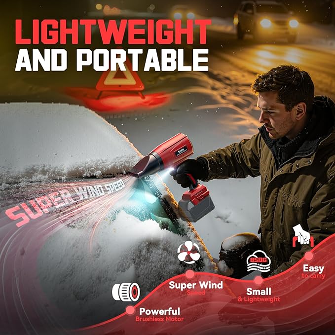 800,000 RPM Leaf Blower Compatible with Milwaukee 18V: Ecarke Cordless Dust Blower, Electric Turbo Jet Blower Handheld Battery Powered with Brushless Motor for Patio Garden Lawn (No Battery)