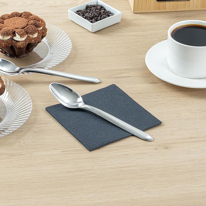 Restaurantware Moderna 7.3 Inch Disposable Spoons 250 Recyclable Appetizer Spoons - Crack-Resistant For All Types Of Meals Silver Plastic Spoons