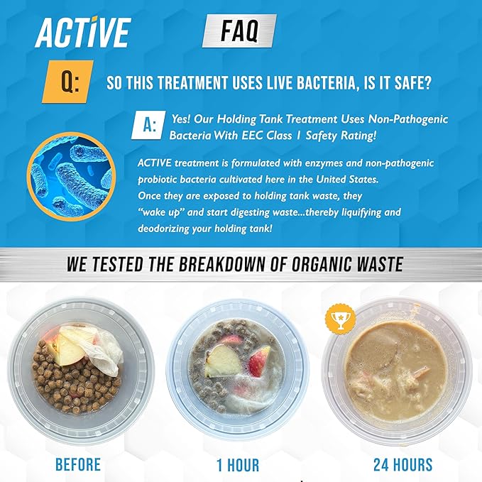 ACTIVE Mold Stain Remover Gel and RV Holding Tank Digester Treatment - Includes 7oz Mold Stain Remover and 32oz RV Black Tank Treatment