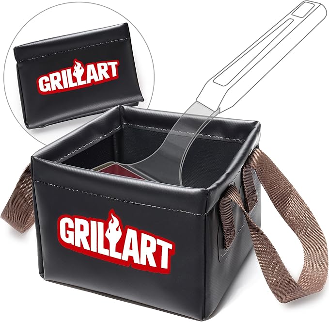 Bristle-Free Grill Brush with Water Soak Basin & Built-in Bottle Opener
