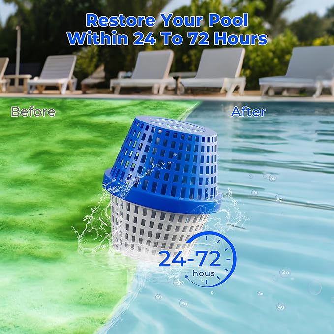 Pool Filters Replacement Cartridge -Quick and Easy Installation Pool Unit for 7.5k-20k Gallons Swimming Pools (Blue and White)