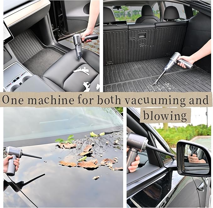 Sharperlife Clearance Cordless Handheld Vacuum, Portable Rechargeable 15000Pa Strong Suction Vacuum, 30mins Runtime Lightweight for Car Home Camping