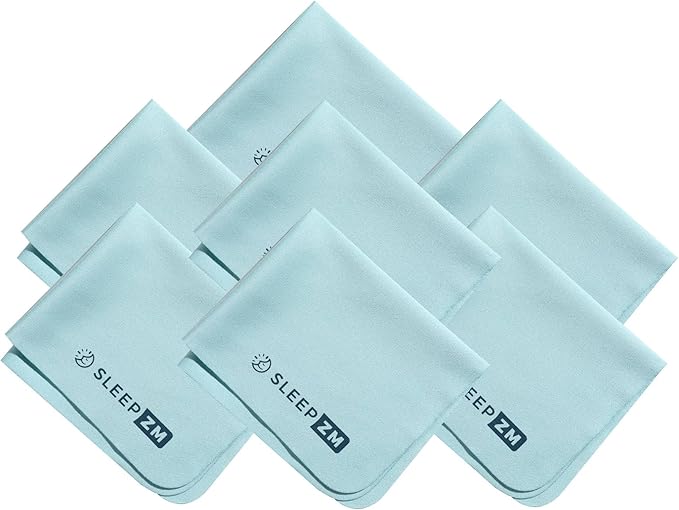 Sleep ZM 7 Pack Special Blue Light Glasses Microfiber Cleaning Cloths - Safe and Effective Cleans Lenses, Screens, Cameras, Eyeglasses, Cell Phone, LCD TV Screens and More (6X7)
