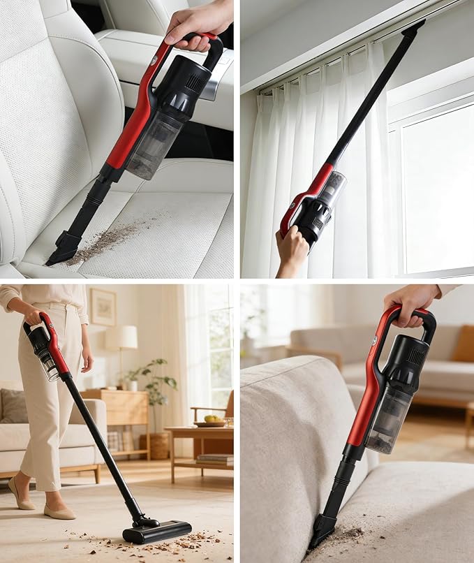 Vacuum Cleaners for Home, Powerful Suction for Pet Hair, 1.2L Dust Capacity Lightweight Vacuum for Carpets & Hard Floors & Car Seat