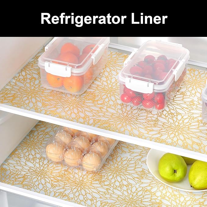 Cooyes Shelf Liner Drawer Liners, Shelf Liners for Kitchen Cabinets, Non-Adhesive Cabinet Liner, EVA Waterproof Non-Slip Refrigerator Liners for Kitchen Drawers（11.8" W x 118" L）