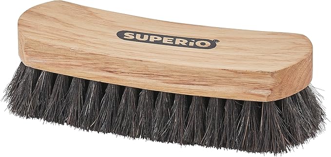 Superio Shoe Brush - Premium 7" Soft Bristles - Ideal for Cleaning and Polishing Shoes and Boots - Creates an Inimitable Shine on Leather - Sturdy and Durable