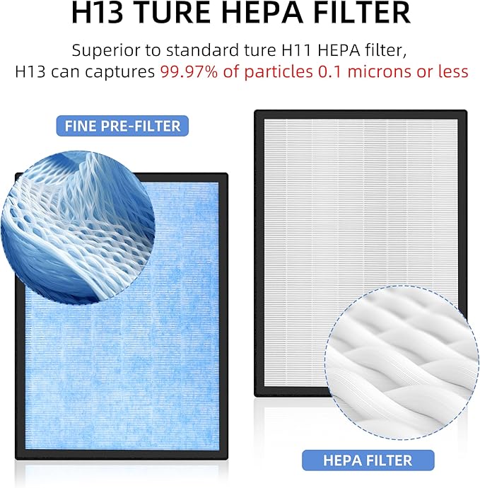 APPLIANCEMATES HSP002 Replacement Filter for Hathaspace Air Purifier HSP002, 4-in-1 Efficient Filters, 2-Pack