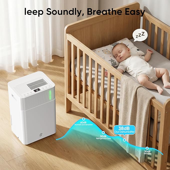 HUMILABS 52 Pints Dehumidifier for Home, 4500 Sq. Ft Dehumidifier for Basement with Drain Hose, 3 Modes, Ultra Quiet, Auto Defrost and 24HR Timer, for Bedroom, Garage, RV and Large Room