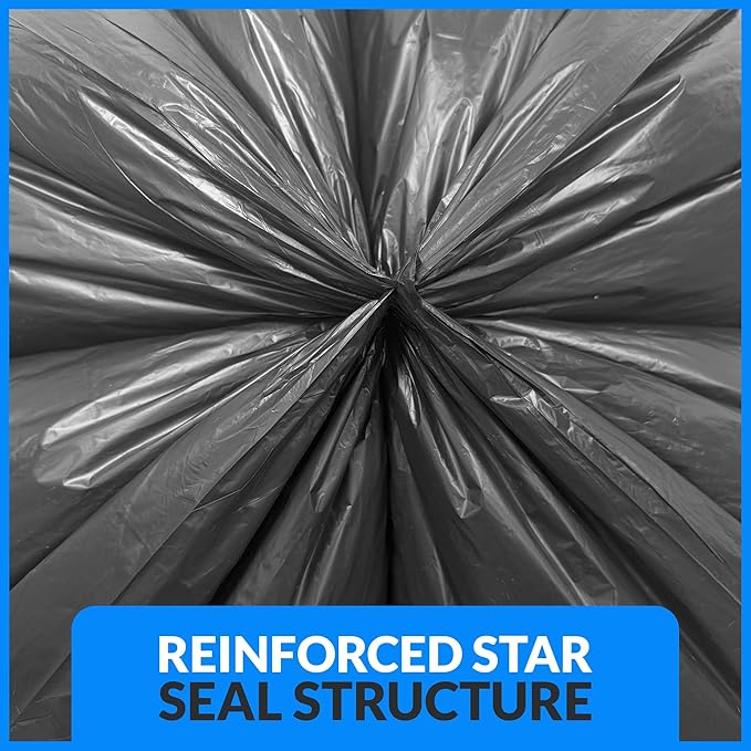 Reli. 55 Gallon Trash Bags Heavy Duty (100 Count) | Black | Twist Ties Included | Extra Tough, Leak-Proof Garbage Bags | Ideal for Large Clean Ups