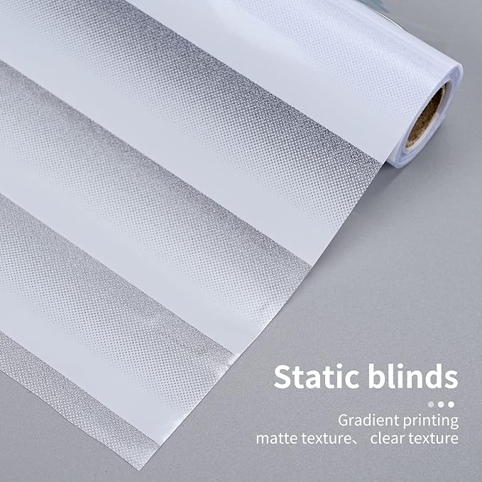 DERZGAO Window Privacy Film with Installation Tools, Blinds Pattern, Static Cling, Anti UV, Heat Control, Ideal for Home Shower Office Glass Door (Blinds Pattern, 23.6X118.1Inch)