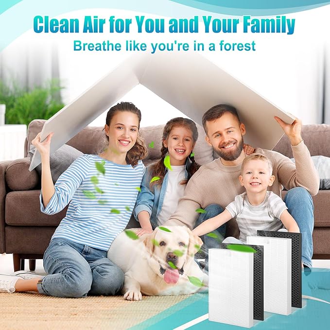 XLC Filter Replacement-Compatible with Winix XLC Dual 4-Stage Air Purifier Filter,Part#1712-0089-03 Filter,3-in-1 Ture HEPA Filter*2 and Activated Carbon Filter*2(XLC 2SET)