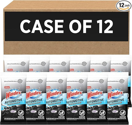 SC Johnson Professional Windex Automobile Wipes 25 CT, Case Pack of 12