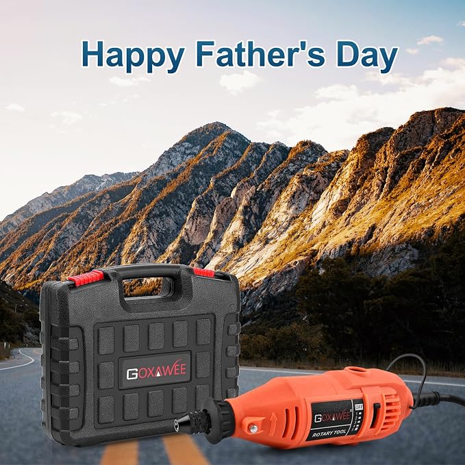 GOXAWEE Rotary Tool Kit with Keyless Drill Chuck and Flex Shaft, Variable Speed Electric Multiuse Tool & 140 Accessories for Cutting, Drilling, Engraving, Grinding, Sanding, Polishing, Crafts,and DIY