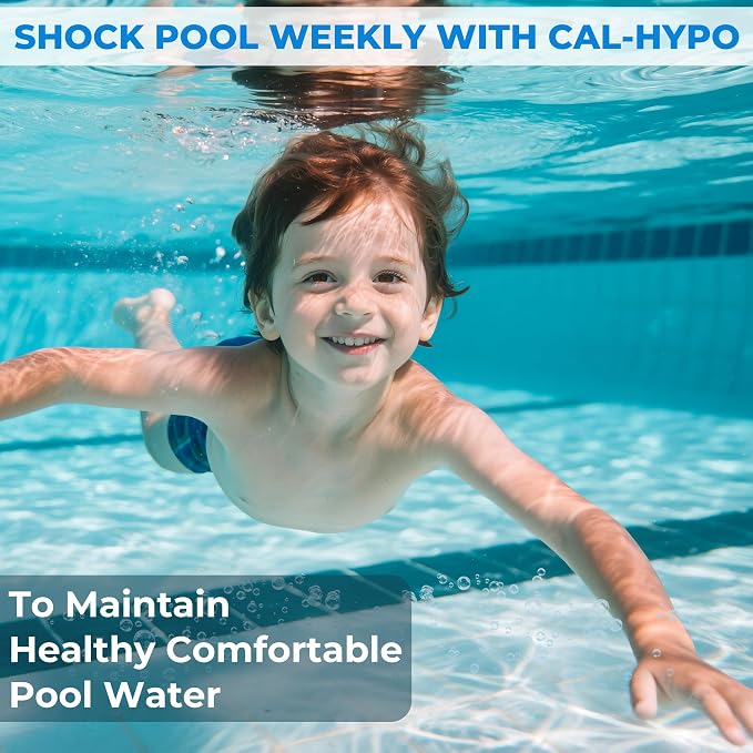 Pro-Grade Chlorine Pool Shock, 68% Cal-Hypo Granular Sanitizer, Prevents Bacteria & Algae, Restores Crystal Clear Water - Shock Treatment, Swimming Pool Chemical - 6 X 1lb