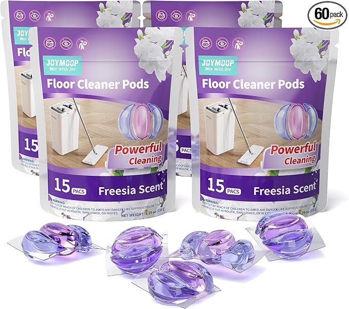 JOYMOOP Floor Cleaner for Mopping, 60 PCS Mopping Solution, Hardwood Floor Cleaner, Works Perfectly with Mop Bucket