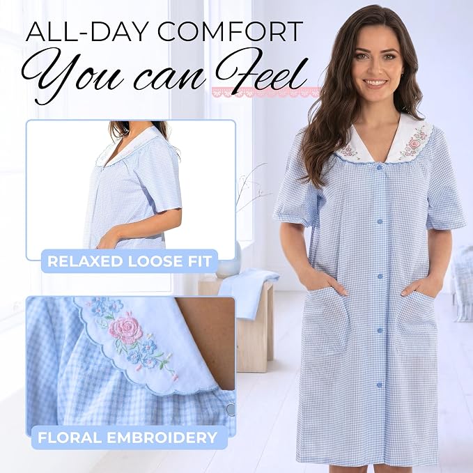 Dreamcrest Short Sleeve Duster Housecoat