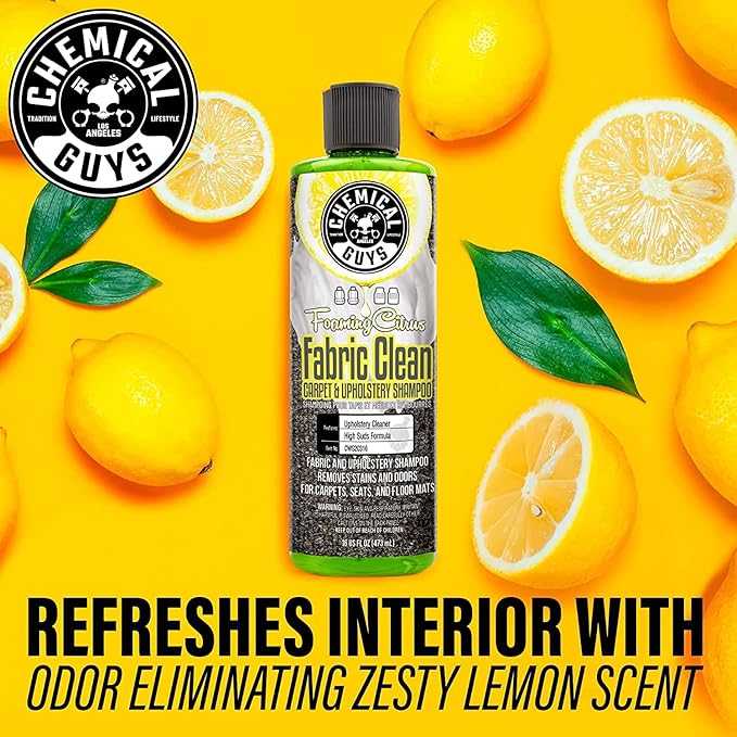 Chemical Guys CWS20316K9 Foaming Citrus Fabric Clean Carpet & Upholstery Carpet Cleaning & Interior Cleaning Kit (9 Piece Kit with Total Interior SPI22016 & Lightning Fast Stain Extractor SPI_191_16)