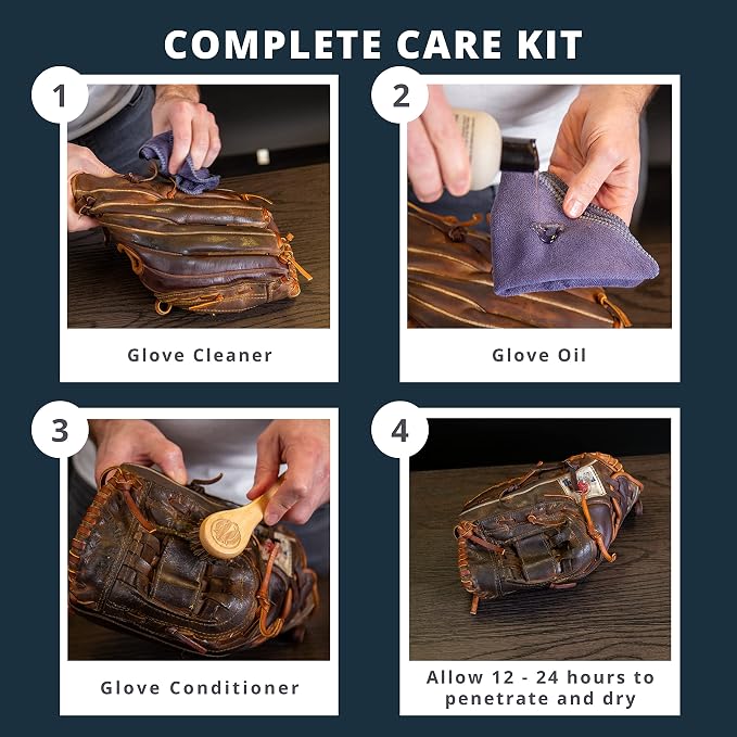 Rhino Wax Baseball Glove Care & Maintenance Kit with Oil & Conditioner | Maintain baseball gloves with premium oil and conditioner that preserve glove quality, flexibility and extend glove life.