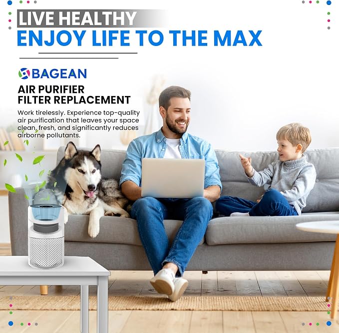 Bagean Core P350 HEPA Pet Replacement Filter for Levoit Air Purifier - Compatible with Levoit P350 replacement filter Core 300 - H13 True HEPA & Carbon Filters 99.98% Particles and Purifies Air (2-Pk)