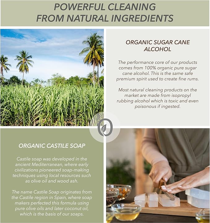Non-Toxic Home Cleaning - The Collection 5 Pack - Includes 5 Cleaners, 1 Canvas Tote, 2 Microfiber Cloths, 2 Coconut Husk Scrubers - Natural Organic Ingredients that Truly Perform