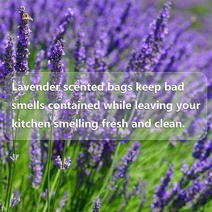 HygiCare 13 Gallon Tall Kitchen Trash Bags, Lavender Scented 200 Count Drawstring Garbage Bags, Pre-Separated, Odor Control, Ultra Strong, Leakproof, Sturdy, White