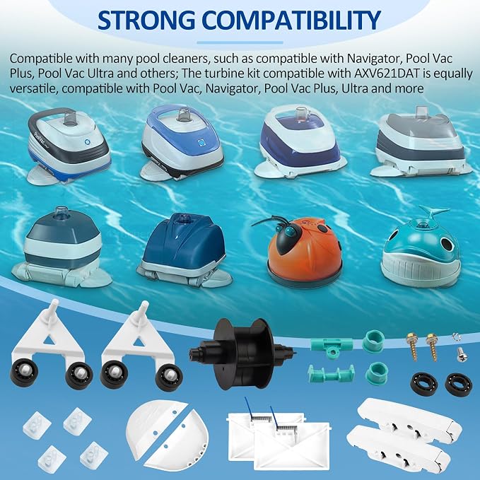 ChangTa AXV417WHP Pool Cleaner Pod Kit & AXV621DAT Pool Cleaner Parts Compatible with Hayward Navigator Arneson Pool Vac Plus Ultra Pools Cleaner, A-Frame and Pod Combo Tune-Up Kit Turbine Bearing