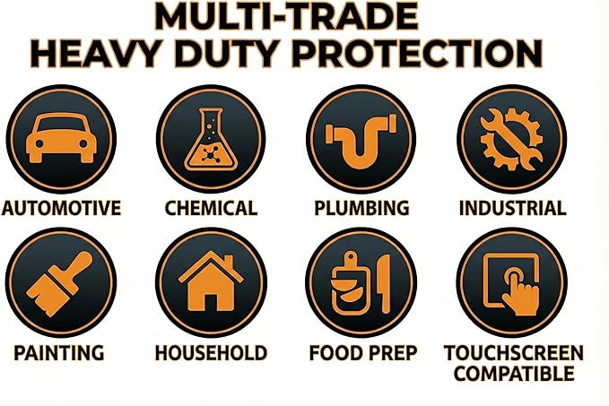 10 Mil Heavy-Duty Black Nitrile Gloves, Diamond Grip, Mechanic Grade, Latex & Powder Free, 1000 Count Bulk