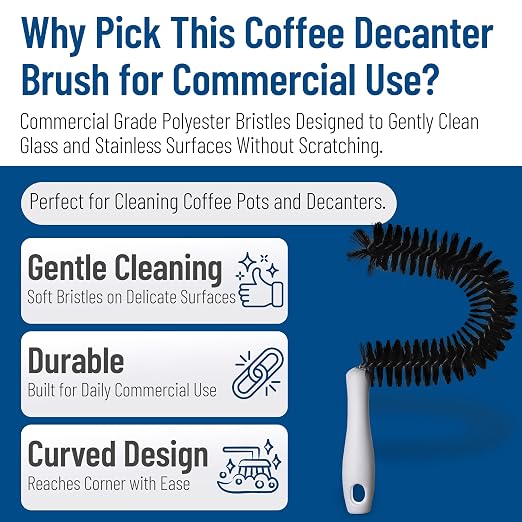 SPARTA Decanter Brush – SKU 4015300 Coffee Pot Brush, Curved Semi-Circular Design for Beverage Equipment, 10in