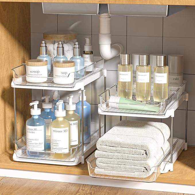 Delamu 2-Tier Multi-Purpose Bathroom Under Sink Organizers and Storage