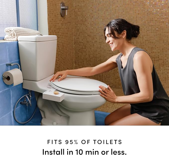 TUSHY Classic 3.0 Bidet Toilet Seat Attachment - a Non-Electric Self Cleaning Water Sprayer with Adjustable Water Pressure Nozzle, Angle Control & Easy Home Installation (Brushed Nickel)
