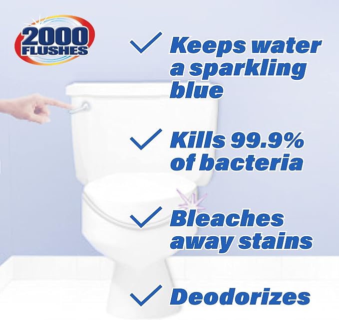 2000 FLUSHES-208017 Blue Plus Bleach Automatic Toilet Bowl Cleaner, 3.5 OZ ( Pack Of 12 )