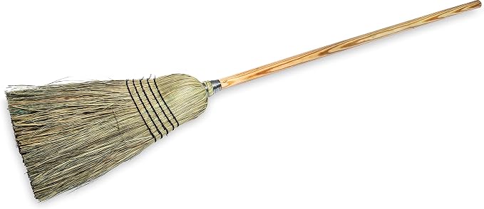 Carlisle FoodService Products 4135067 Commercial Corn Broom with Solid Wood Handle, 12" Wide (Case of 12)