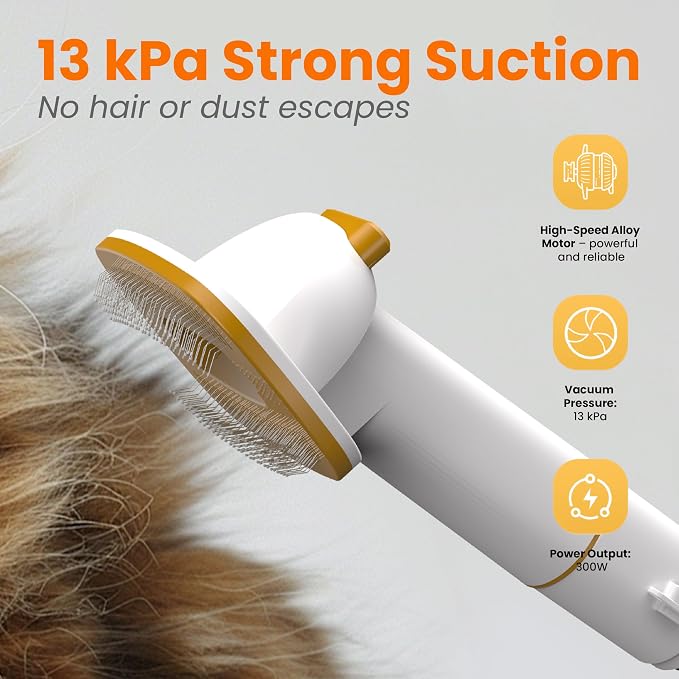 Grooming Vacuum& Dogs Grooming Kit, 5 in 1 Pet Grooming Vacuum with Pets Clipper Nail Grinder, 1.5L Dust Cup Dog Brush Vacuum Pets Grooming Tools for Shedding Pet Hair