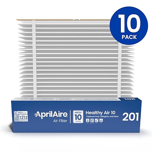 AprilAire 201 Replacement Furnace Filter for AprilAire 2200, 2250 or Space-Gard 2200, 2250 Whole-House Air Purifiers - MERV 10, 20x25x6 Air Filter (Pack of 10)