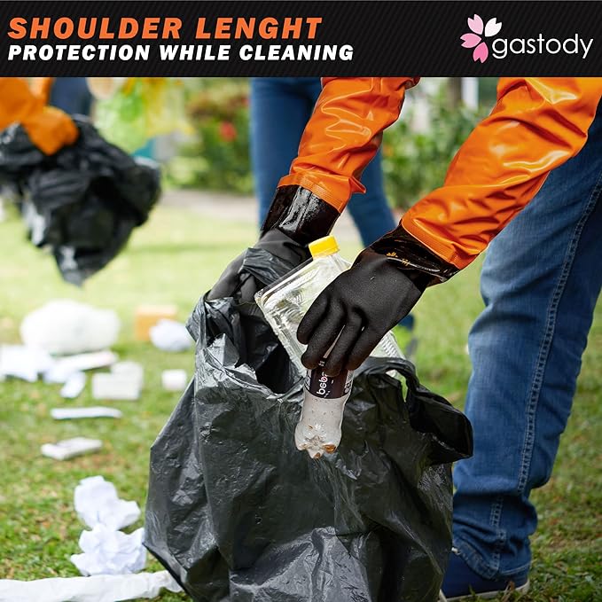 Extra-Long PVC Chemical Gloves Multi-Size Bundle - M & L