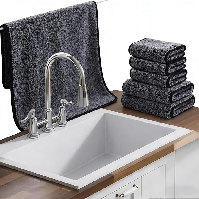 Shiny Cleaning Wipes Cloths, 6Pack Shiny Cleaning Towels, Shower Doors Drying Towels,Car Detailing Cloths Streak Free Glass Window Car Mirror Super Absorben Microfiber Shiny Cleaning Cloths (1L+2M+3S)