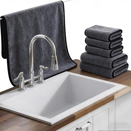 Shiny Cleaning Wipes Cloths, 6Pack Shiny Cleaning Towels, Shower Doors Drying Towels,Car Detailing Cloths Streak Free Glass Window Car Mirror Super Absorben Microfiber Shiny Cleaning Cloths (1L+2M+3S)