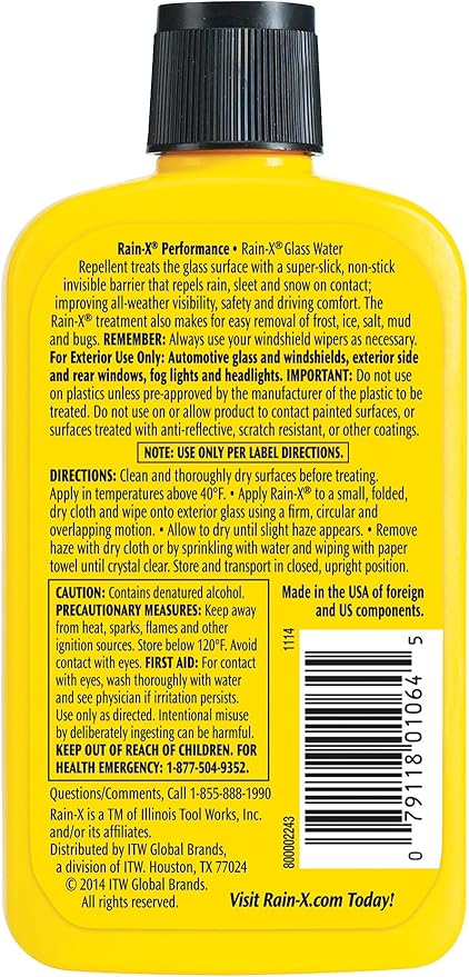 Rain-X White RX11806D Washer Fluid Additive-16.9 fl. oz, 500. ml & 800002243 Yellow Windshield Treatment, 7. Fluid_Ounces
