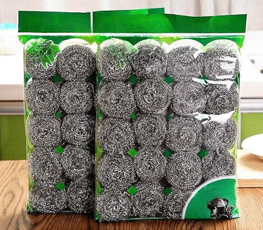 Premium Metallic Scrubbers – 40 Pack (2 x 20 Packs) – Heavy-Duty Kitchen Cleaning Pads