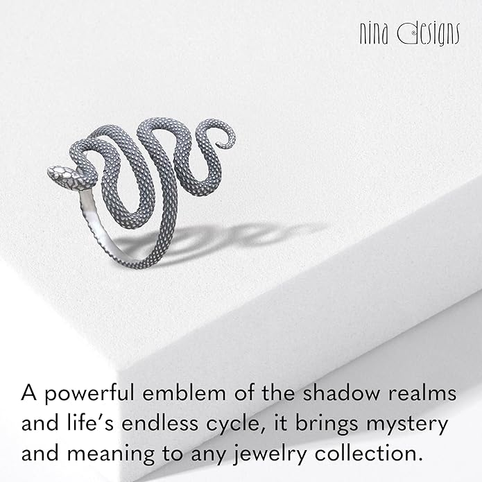 NINA DESIGNS Sterling Silver Rings - Adjustable Ring, Silver Jewelry for Women, 925 Sterling Silver, Gift for Women Women’s Rings