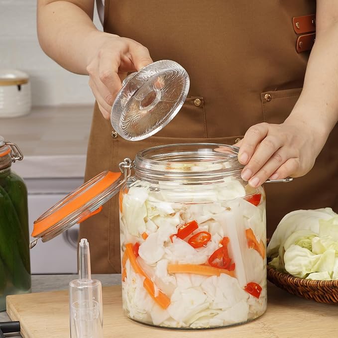 0.6 Gal Fermentation Kit, Glass Jars, Weights & Airlocks, 2 Pack | Perfect for Sauerkraut, Kimchi, Kombucha and Pickles