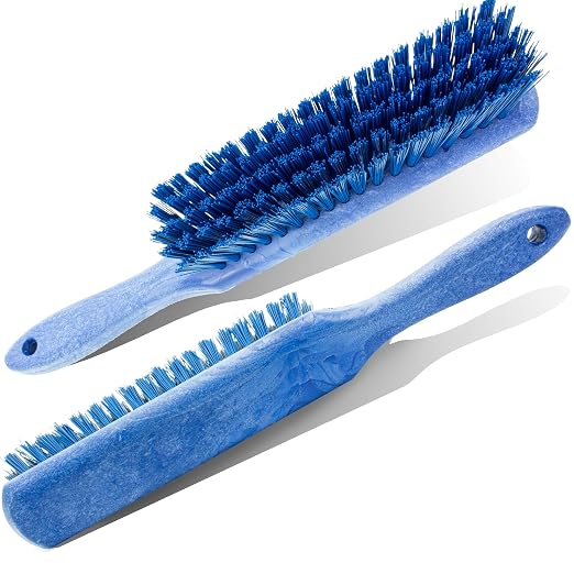 SPARTA 8 Inch Soft Counter Brush with Polyester Bristles and 5 Inch Handle, Color Coded Handheld Broom for Tables Countertops and Foodservice Surfaces, 13 Inch Overall Length, Blue, Pack of 6