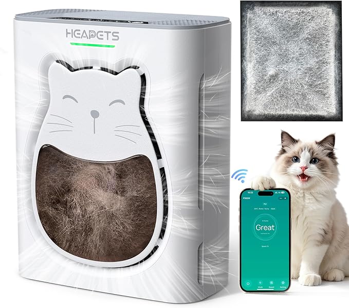 Pet Air Purifier for Home, H13 HEPA Washable Filter,Air Cleaner with APP&Air Quality Monitor for Pet Hair Dander Odor Allergies Pollutant Smoke Dust for Large Rooms 2200 Ft², Auto Mode,P365 White