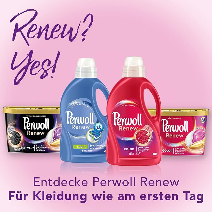 Perwoll Renew Wool & Fine Fabric Care (1 x 21 Wash Loads) Liquid Detergent for Wool, Silk and Fine Fabrics
