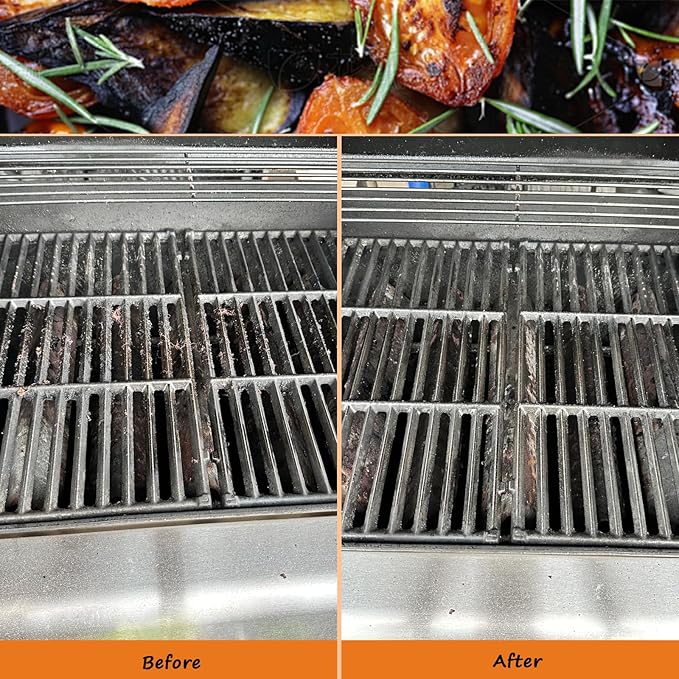 Bristle-Free Grill Brush - Efficient Grill Cleaner with Stainless Steel Scraper, Reinforced for Safety, Fits All Gas, Charcoal, Ceramic & Infrared Grills- BBQ Accessories–Gifts for Grill Wizard
