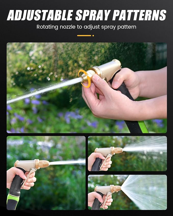 RAINPOINT Brass Garden Hose Nozzle & Quick Connect Kit, High-Pressure Sprayer Set